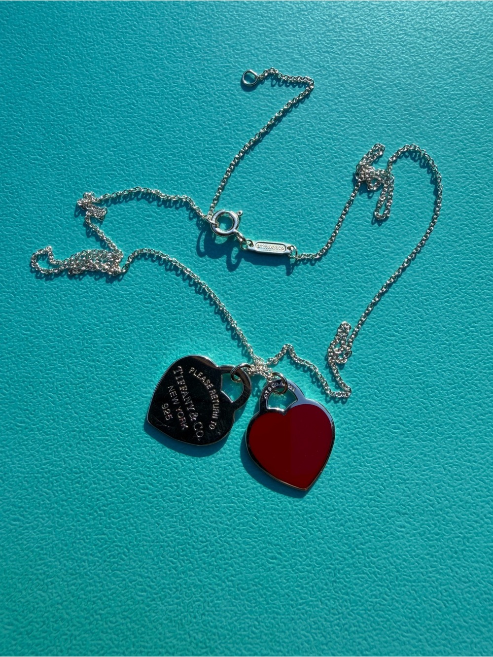 Tiffany & Co. Return to Tiffany Silver and Red Heart Pendant Necklace